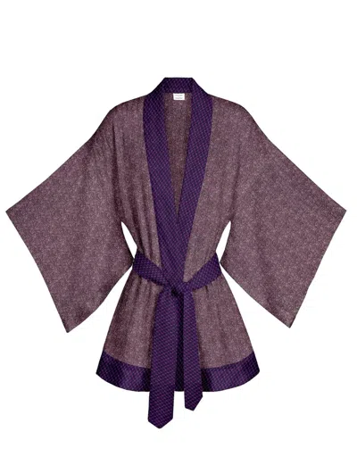 Artemis Muse Women's Pink / Purple One Of A Kind Recyled Sari Kimono Unique One Hundred And Thirty