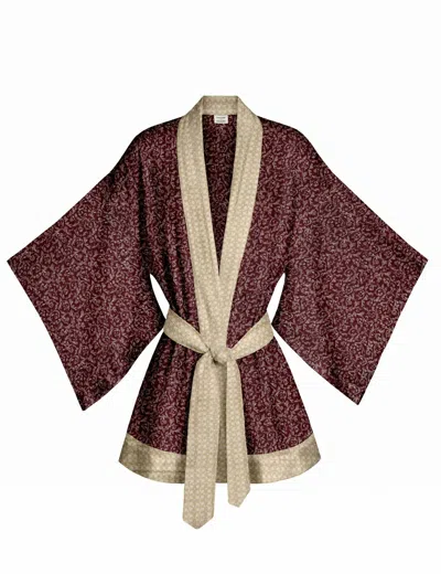 Artemis Muse Women's Red One Of A Kind Recycled Sari Kimono Unique Nineteen