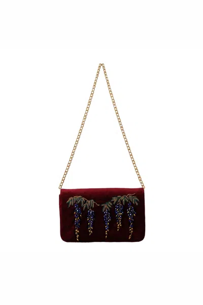 Artemis Muse Women's Red Wisteria Wine Embellished Bag