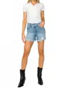 Artemis Vintage Eco-friendly High Rise Crossover Shorts In Light Stone Wash