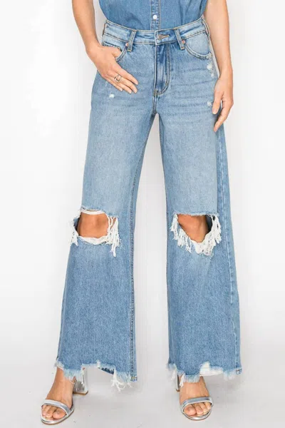 Artemis Vintage Hybrid High Rise Relaxed Flare Jeans In Blue
