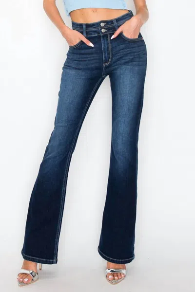 Artemis Vintage Julia Plus High Rise Bootcut Jeans In Dark Stone Wash In Blue