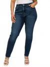 Artemis Vintage Quinn High Rise Skinny Jeans - Plus In Dark Stone Wash In Blue