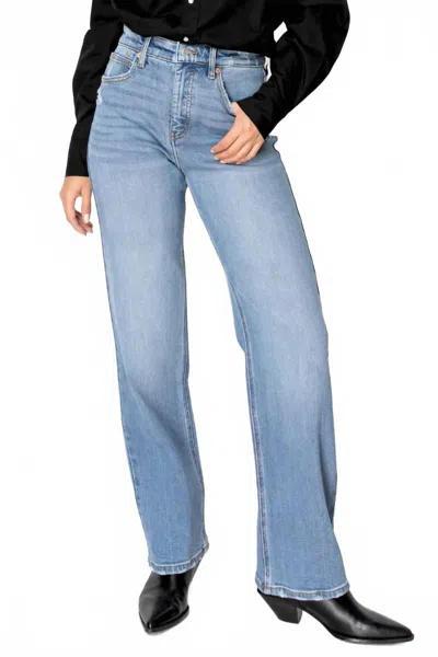 Artemis Vintage Tummy Control High Rise Straight Jeans In Medium Stone Wash In Silver