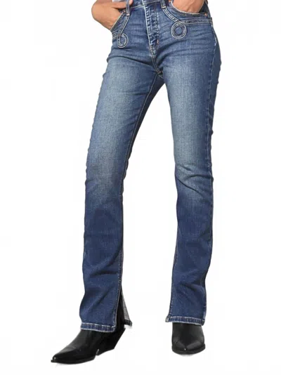 Artemis Vintage Western Tummy Control Bootcut Jeans In Blue