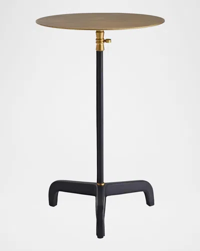 Arteriors Addison Adjustable Leather Accent Table In Gold