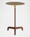 Arteriors Addison Adjustable Leather Accent Table In Cognac