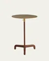 Arteriors Addison Adjustable Leather Accent Table In Cognac