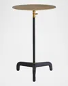 Arteriors Addison Adjustable Leather Accent Table In Navy