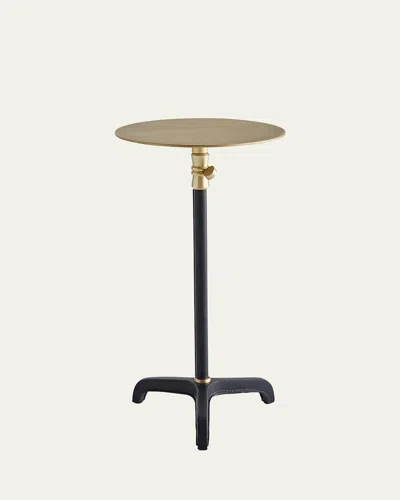Arteriors Addison Adjustable Leather Drink Table In Gold