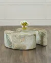 Arteriors Adeline Faux Marble Coffee Tables, Set Of 2 In Jade