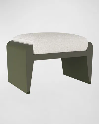 Arteriors Alanna Boucle Ottoman In Green