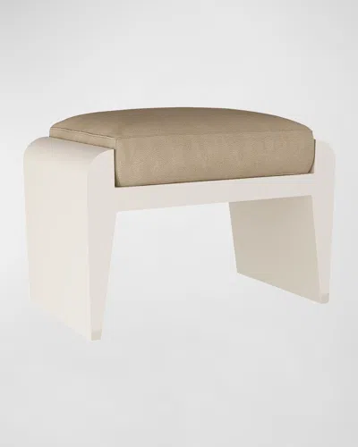 Arteriors Alanna Faux Leather Ottoman In White
