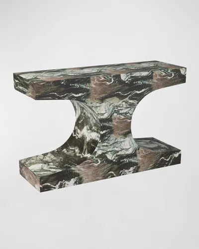 Arteriors Augustine Faux Marble Console Table In Multi