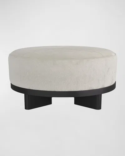 Arteriors Aurora Hair On Hide Ottoman In White