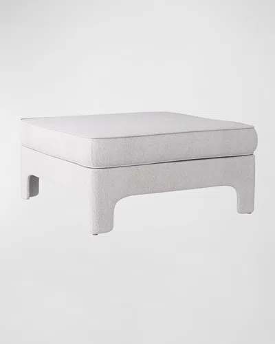 Arteriors Ava Boucle Ottoman In White