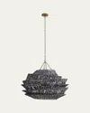 Arteriors Barton Pendant Light In Gray Stained Rattan