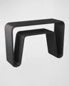 Arteriors Beltran Rattan Console Table In Black