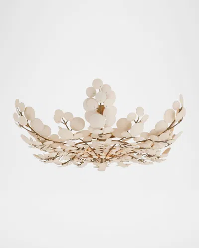Arteriors Bilal 38" 3-light Coconut Shell Flush Mount In Pink