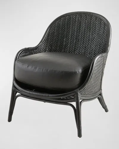 Arteriors Bonnie Faux Leather Lounge Chair In Black