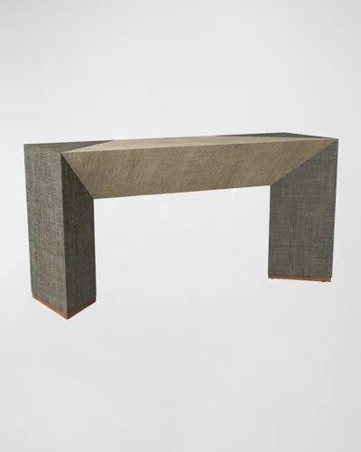 Arteriors Boustany Raffia Console Table In Grey