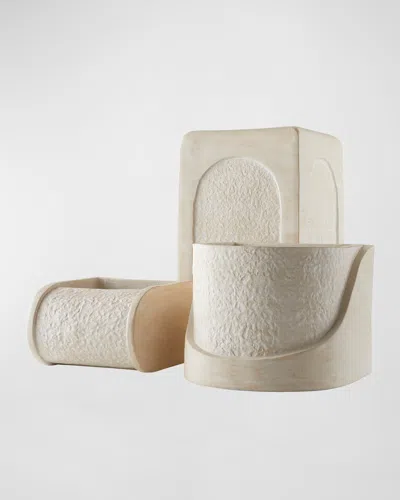 Arteriors Callie Planters, Set Of 3 In White