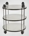 Arteriors Carlita End Table In White, Black