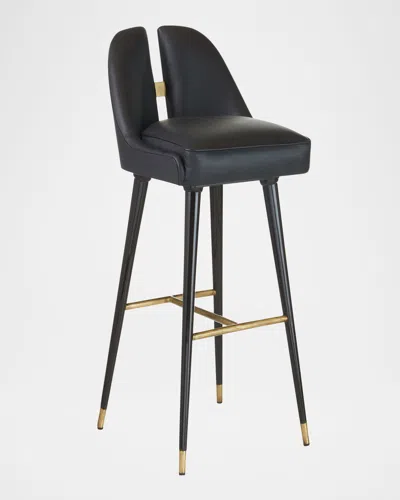 Arteriors Crowley Split-back 30.5" Bar Stool In Black
