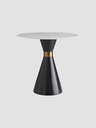 Arteriors Denali Marble & Hourglass Bronze Accent Table In Black