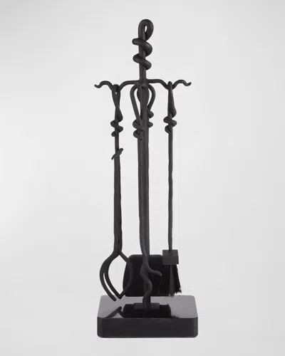 Arteriors Denison 3-piece Fireplace Tool Set With Stand In Black