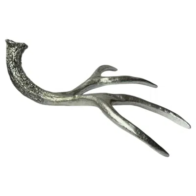 Pre-owned Arteriors Desoto Small Sculpture By  In Antique Silver Resin In Gray