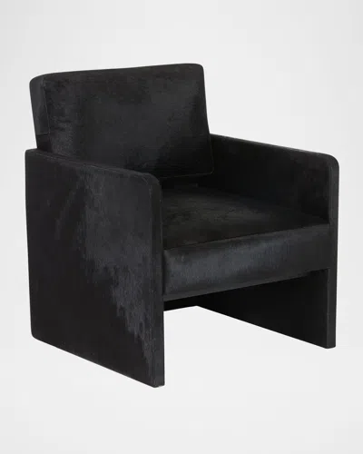 Arteriors Devine Hair On Hide Lounge Chair In Black