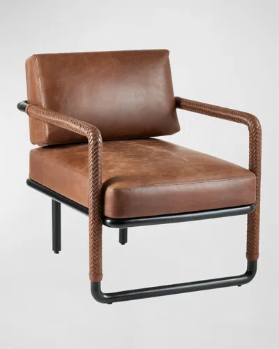 Arteriors Durham Leather Chair In Cognac