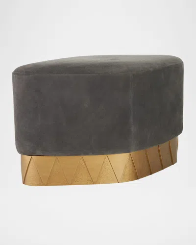 Arteriors Duvall Suede Ottoman In Gray
