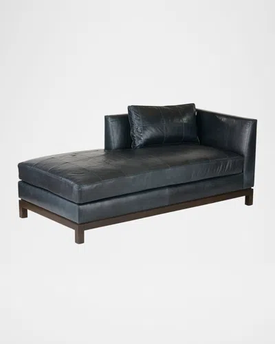 Arteriors Edmond Leather Chaise In Ink