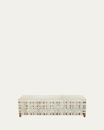 Arteriors Ellis Hair Hide Bench In White