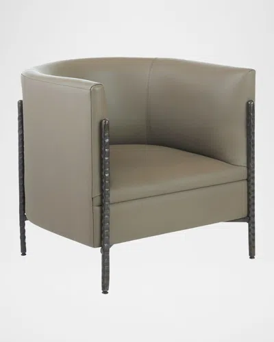 Arteriors Escondido Leather Lounge Chair In Gray