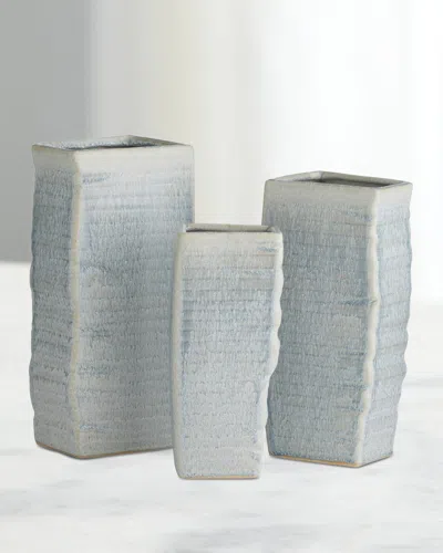 Arteriors Fisher Vases, Set Of 3 In Blue