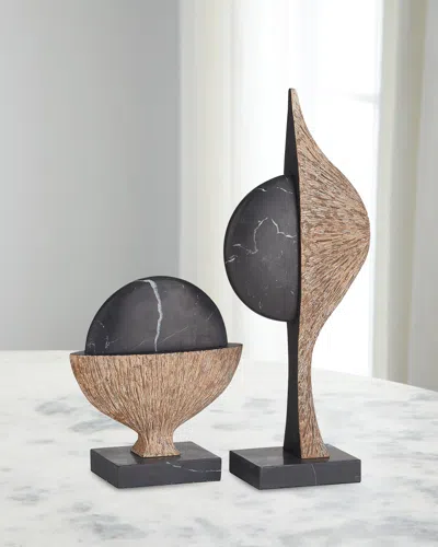 Arteriors Flojo Sculptures, Set Of 2 In Black