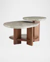 Arteriors Forney Tier-top Coffee Table In Satin Walnut