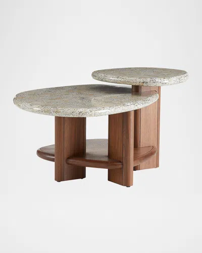 Arteriors Forney Tier-top Coffee Table In Satin Walnut
