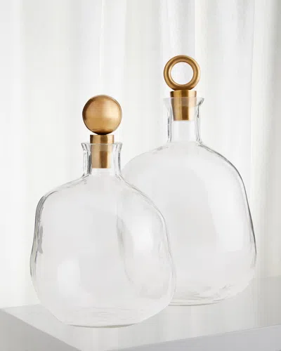 Arteriors Frances Decanters, Set Of 2 In Transparent