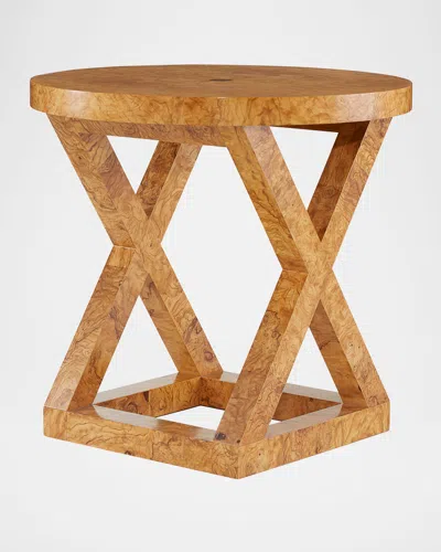 Arteriors Greer Burl End Table In Blonde Burl