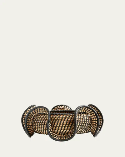 Arteriors Grisha Sculpted Rattan Centerpiece Bowl In Brown