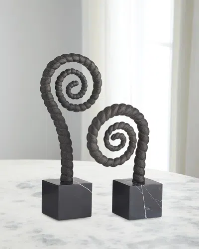 Arteriors Gully Sculptures, Set Of 2 In Black