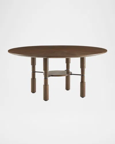 Arteriors Heger Dining Table, 65" Round In Tortoise Brown