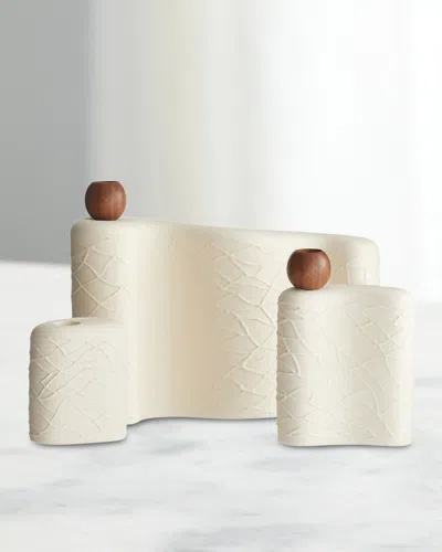 Arteriors Hesner Candleholders, Set Of 3 In White