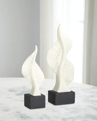 Arteriors Hiro Sculptures, Set Of 2 In White