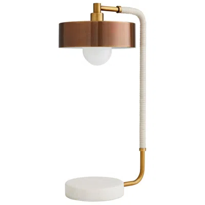 Arteriors Home Aaron 24" High Marble And Brass Modern Lamp In Brown