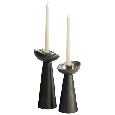 Arteriors Home Arteriors Argemone Candle Holders, Set Of 2 Blackened